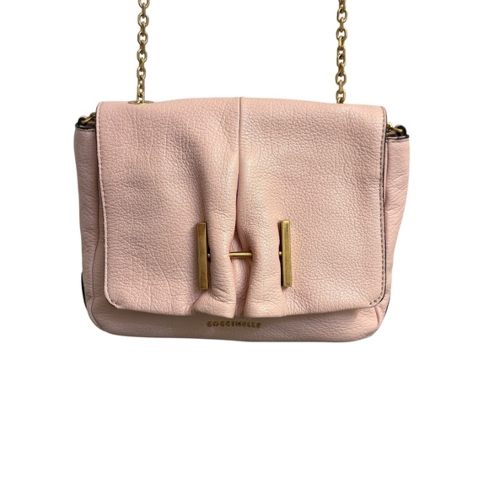 Coccinelle pink leather crossbody bag